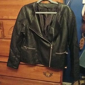 Black faux leather jacket